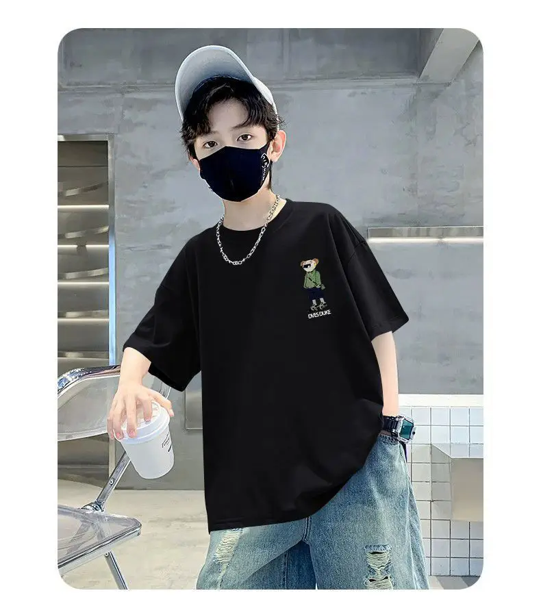 Kids Black Graphic T-Shirt Summer Wear — feature 12