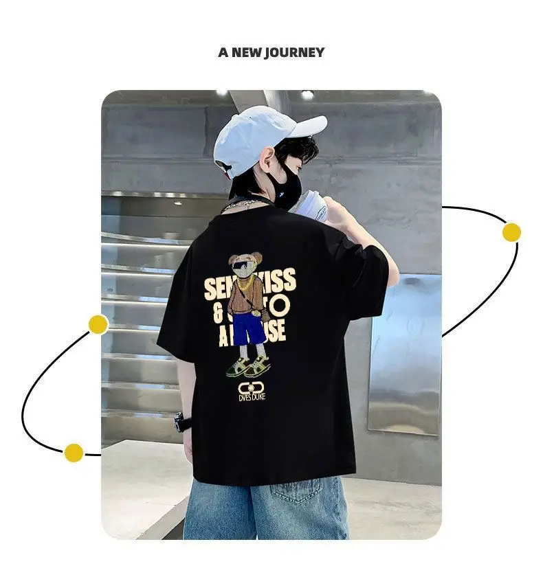 Kids Black Graphic T-Shirt Summer Wear — feature 13