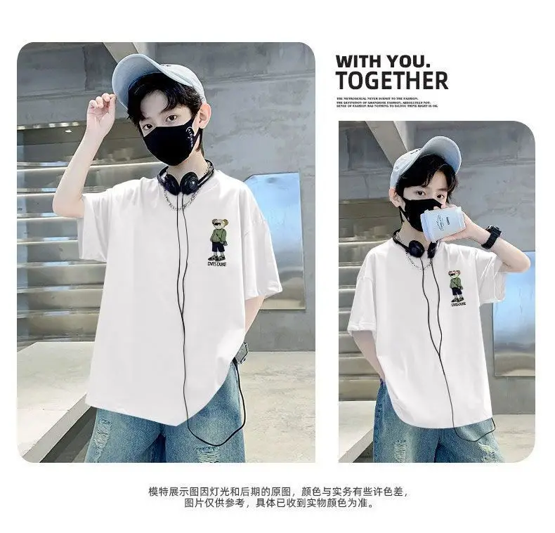 Kids Black Graphic T-Shirt Summer Wear — feature 4