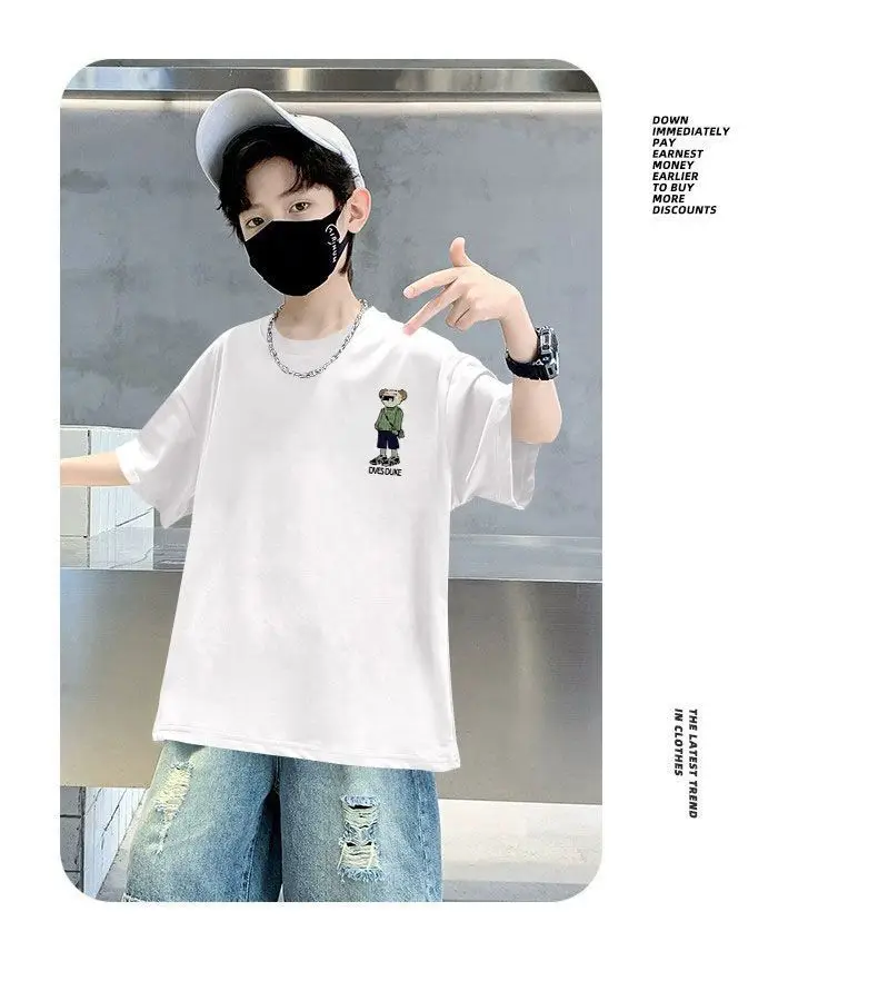 Kids Black Graphic T-Shirt Summer Wear — feature 7