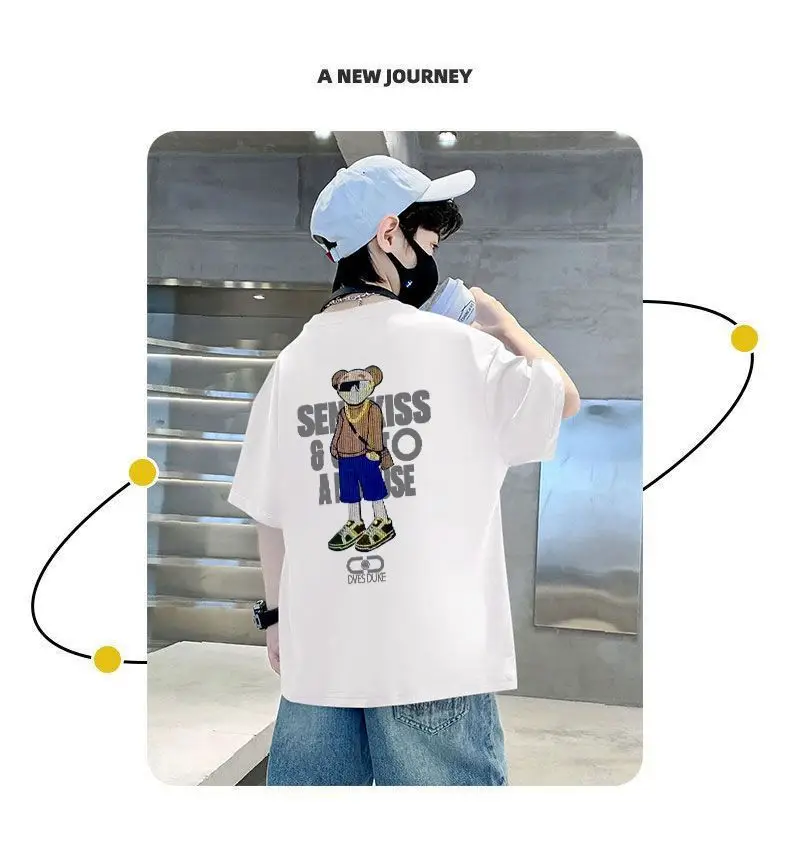 Kids Black Graphic T-Shirt Summer Wear — feature 8
