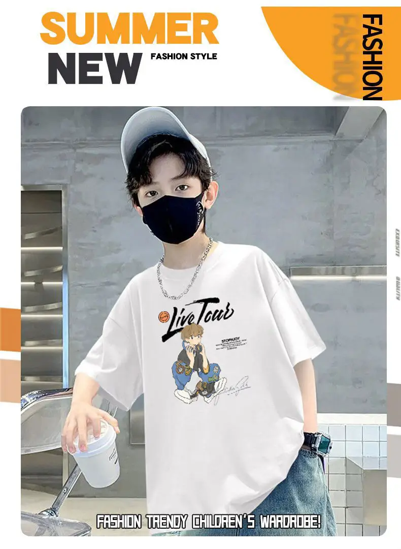 Boy's Cotton Cartoon T-Shirt Summer Wear — feature 1