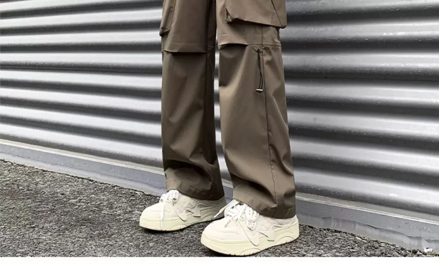Men's American Style Cargo Pants Brown Straight Plus Size — feature 18