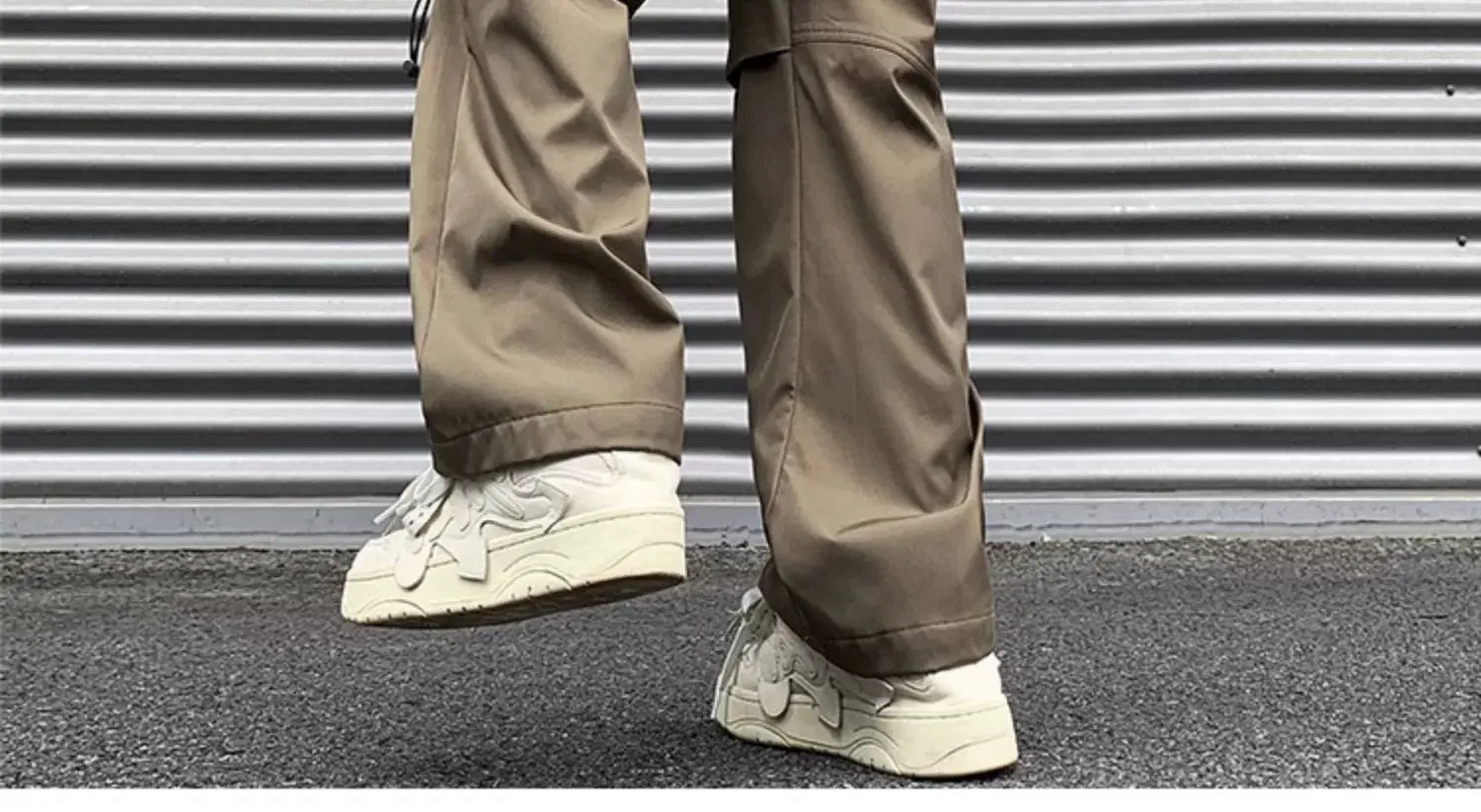 Men's American Style Cargo Pants Brown Straight Plus Size — feature 20