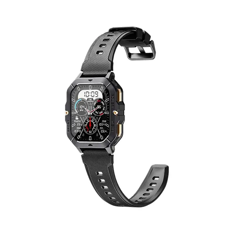 Black 3-Pointed Smart Watch with Multi-Function Display - Image 4