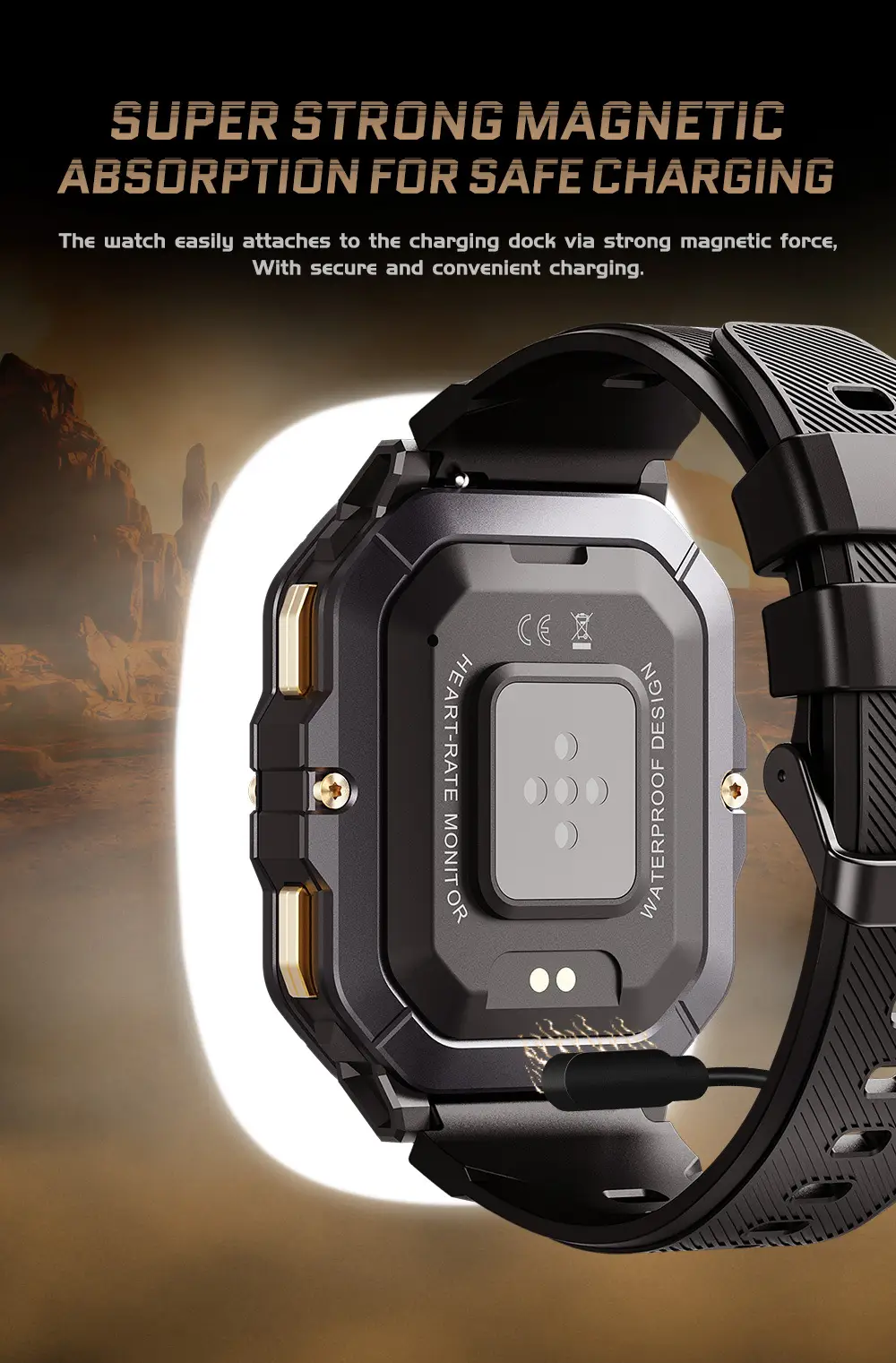 Black 3-Pointed Smart Watch with Multi-Function Display — feature 10