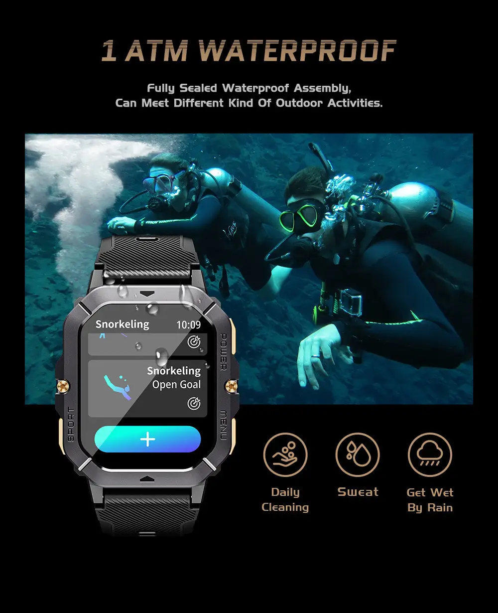 Black 3-Pointed Smart Watch with Multi-Function Display — feature 12