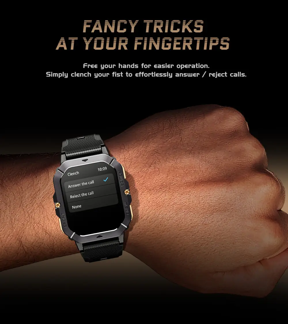 Black 3-Pointed Smart Watch with Multi-Function Display — feature 14