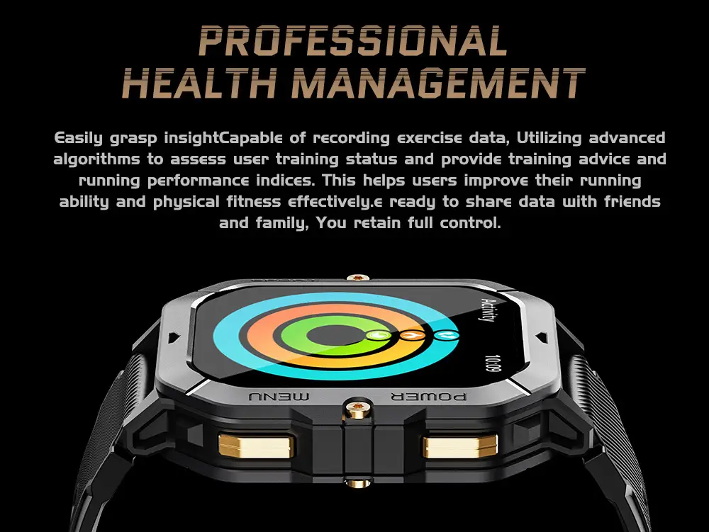 Black 3-Pointed Smart Watch with Multi-Function Display — feature 15
