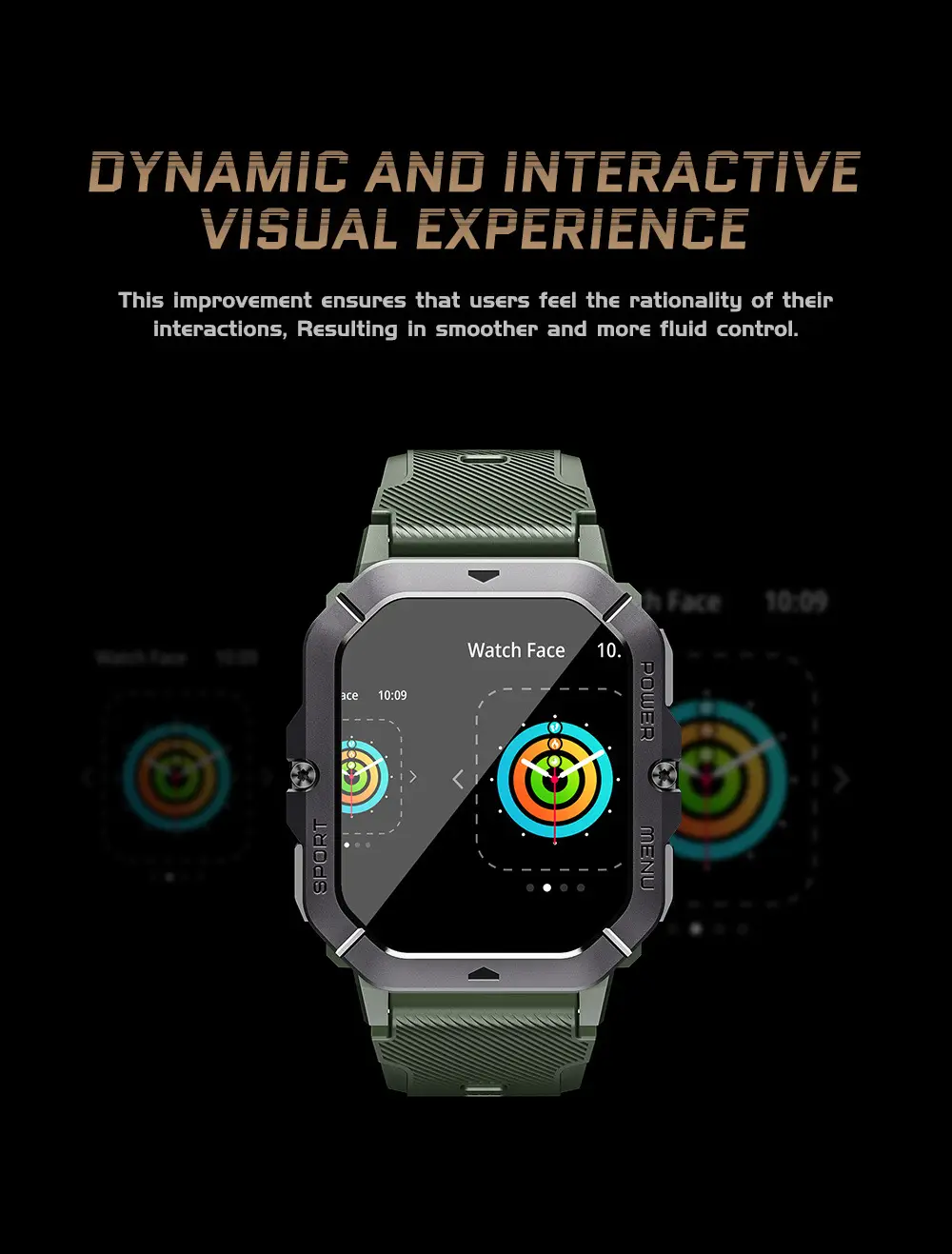 Black 3-Pointed Smart Watch with Multi-Function Display — feature 18