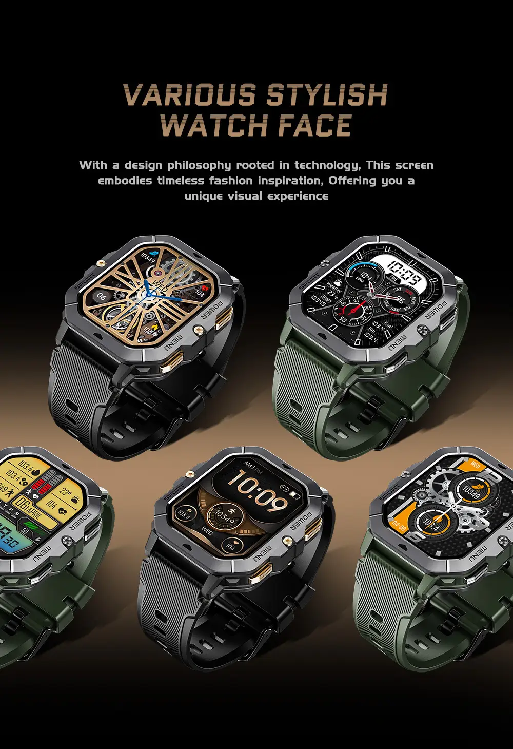 Black 3-Pointed Smart Watch with Multi-Function Display — feature 20