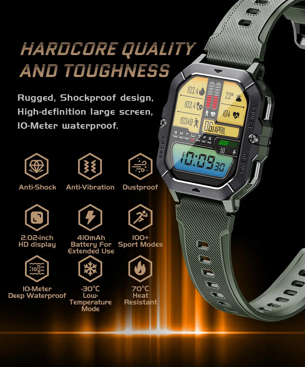 Black 3-Pointed Smart Watch with Multi-Function Display — feature 5
