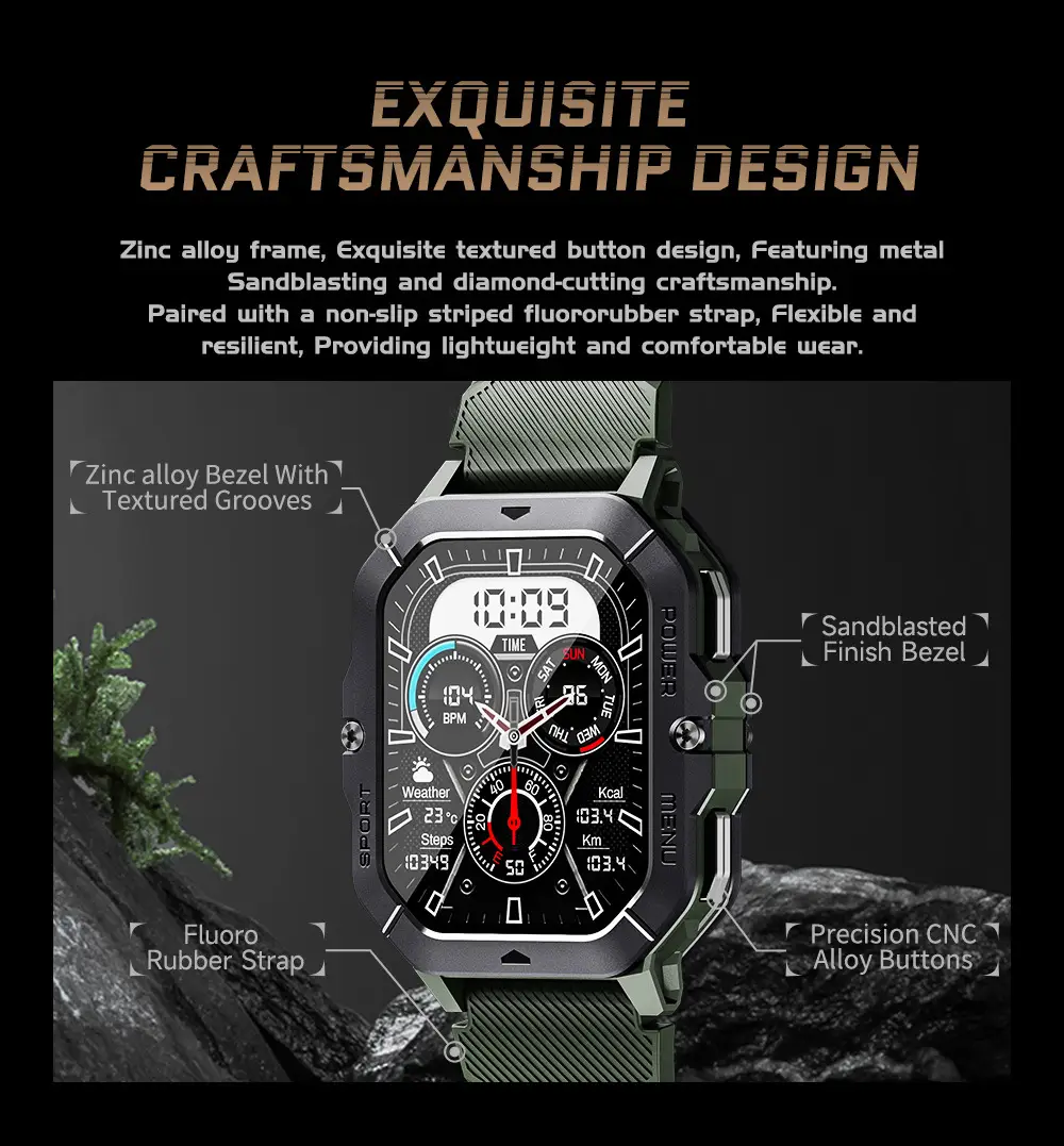 Black 3-Pointed Smart Watch with Multi-Function Display — feature 8
