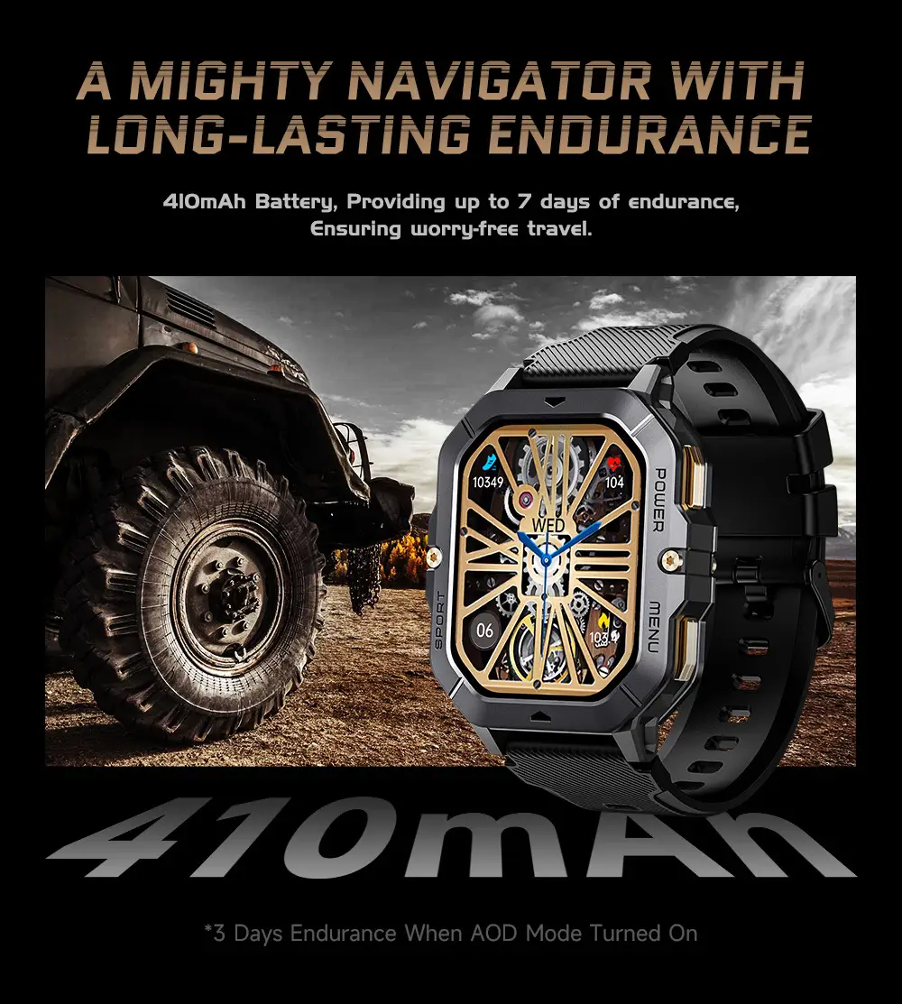 Black 3-Pointed Smart Watch with Multi-Function Display — feature 9