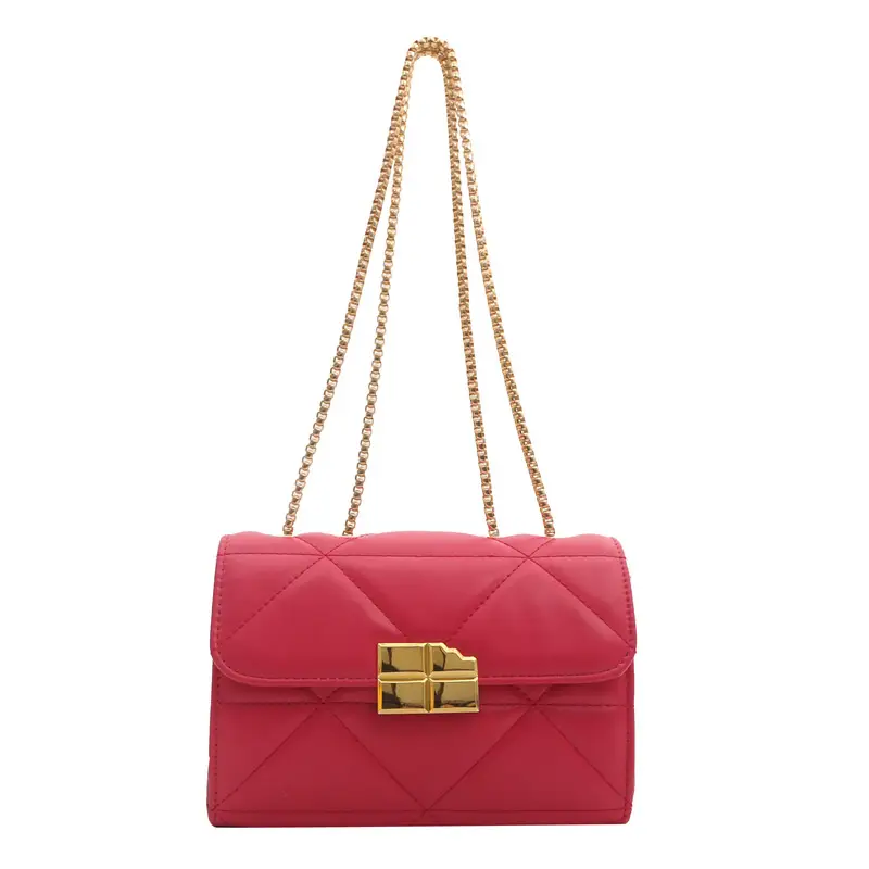 White Quilted Chain Shoulder Bag for Women - Image 10