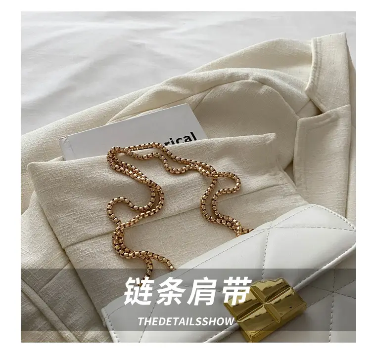 White Quilted Chain Shoulder Bag for Women — feature 5