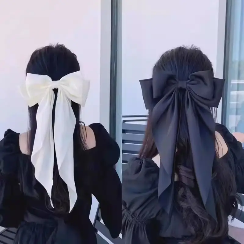 Black Large Bow Hair Clip for Women