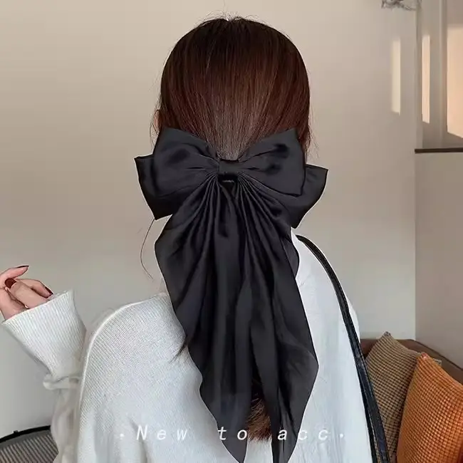Black Large Bow Hair Clip for Women