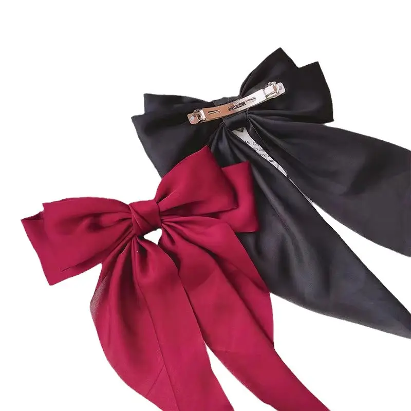 Black Large Bow Hair Clip for Women