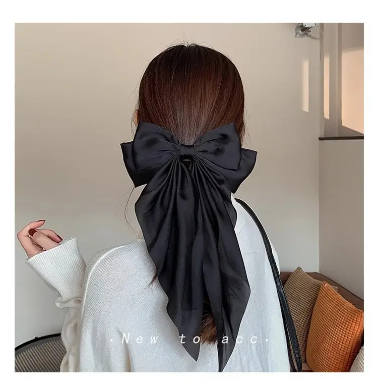 Black Large Bow Hair Clip for Women — feature 9