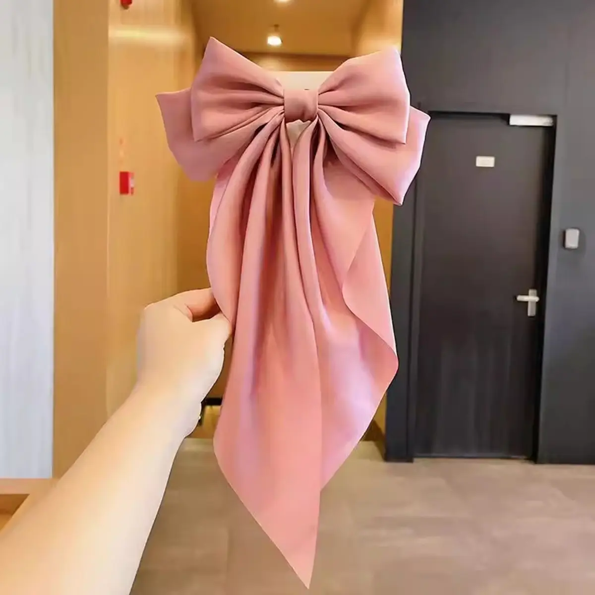 Black Large Bow Hair Clip for Women