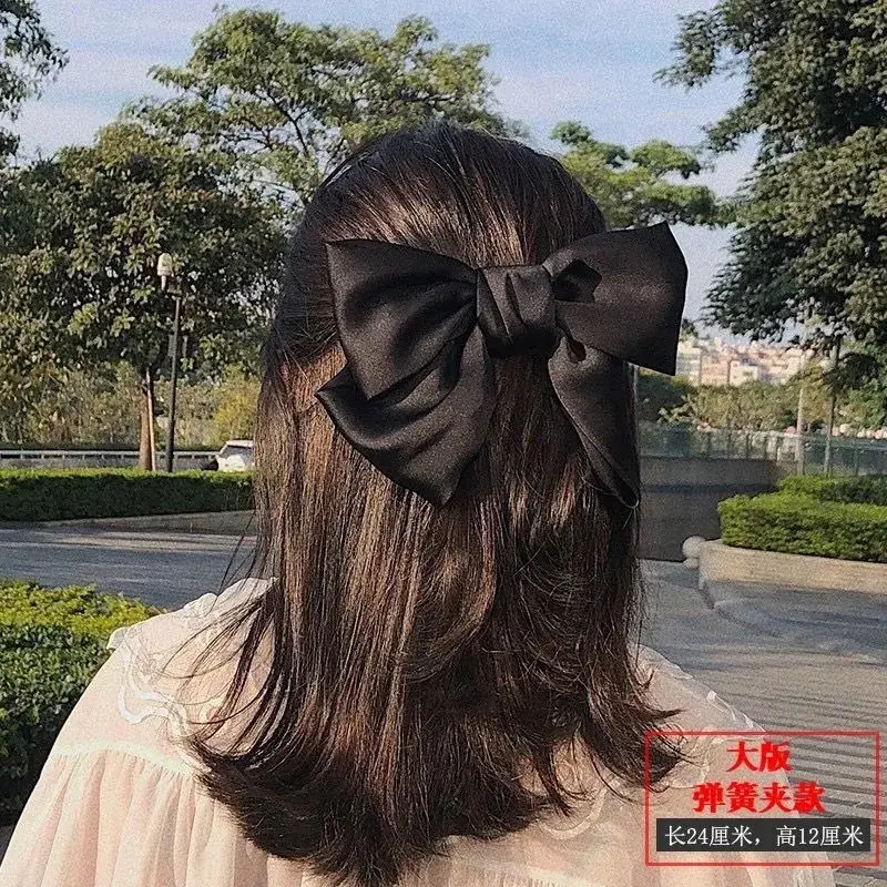 Black Large Bow Hair Clip for Women