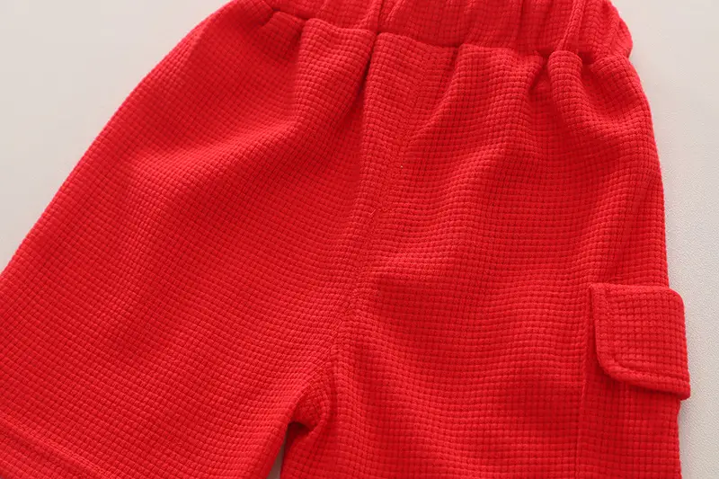 Boys 2Pc Short Sleeve T-Shirt Shorts Set Red White Casual Summer 2024 — feature 16