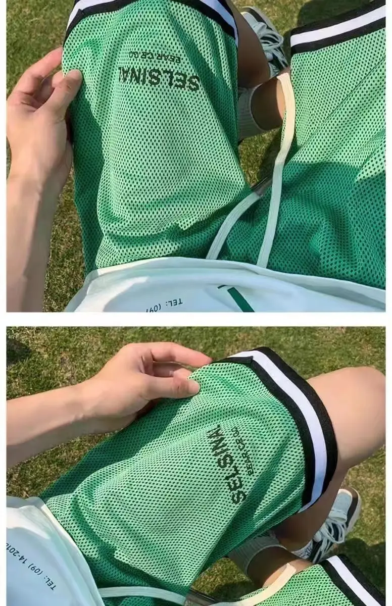 Men's Ice Silk Basketball Shorts Blue Summer Breathable — feature 6