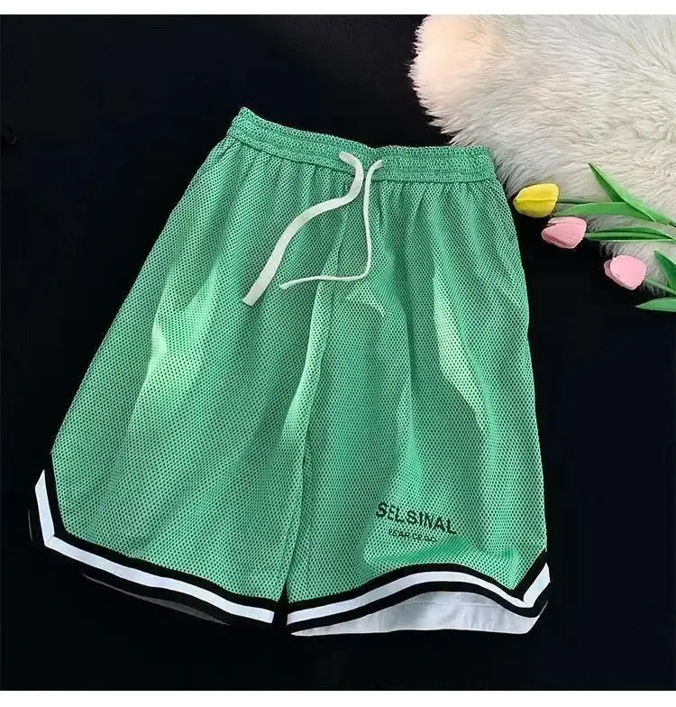 Men's Ice Silk Basketball Shorts Blue Summer Breathable - Image 15