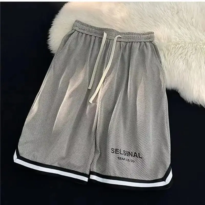 Men's Ice Silk Basketball Shorts Blue Summer Breathable - Image 8