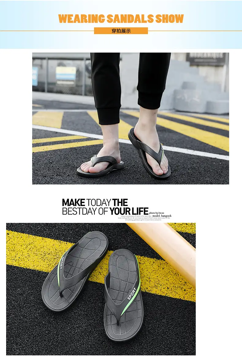Fashion flip-flops men's summer trend out-of-the-way flip-flops outdoor leisure non-slip beach sandals wholesale — feature 9
