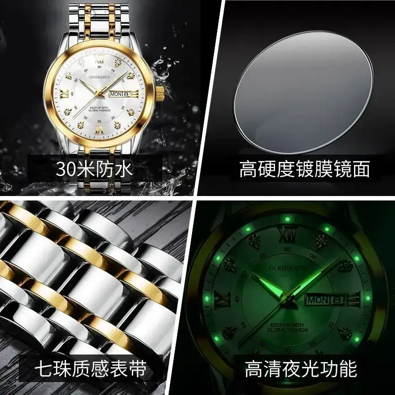 Gobson Men's Waterproof Luminous Calendar Watch - Image 8