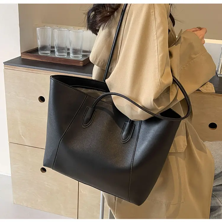 Women 2-Piece Leather Shoulder Bag Cream Brown — feature 24