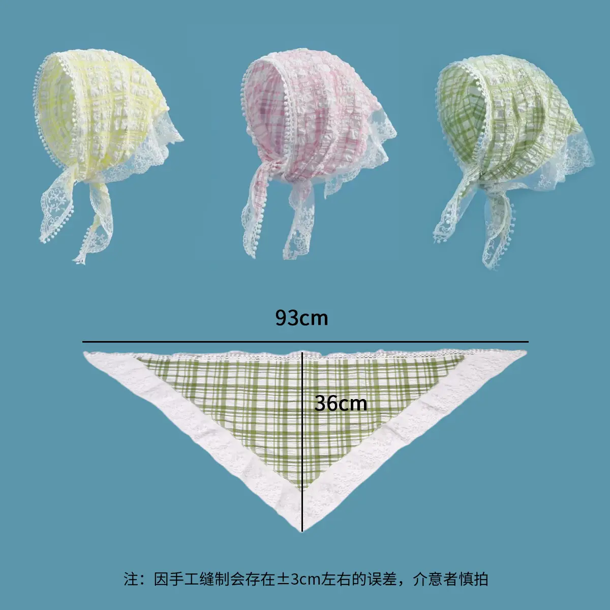 French Knitted Hollow Headscarf Women's Pink Blue 2025 — feature 3