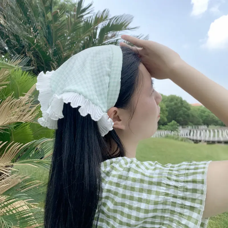 Mint Green-Plaid Headband