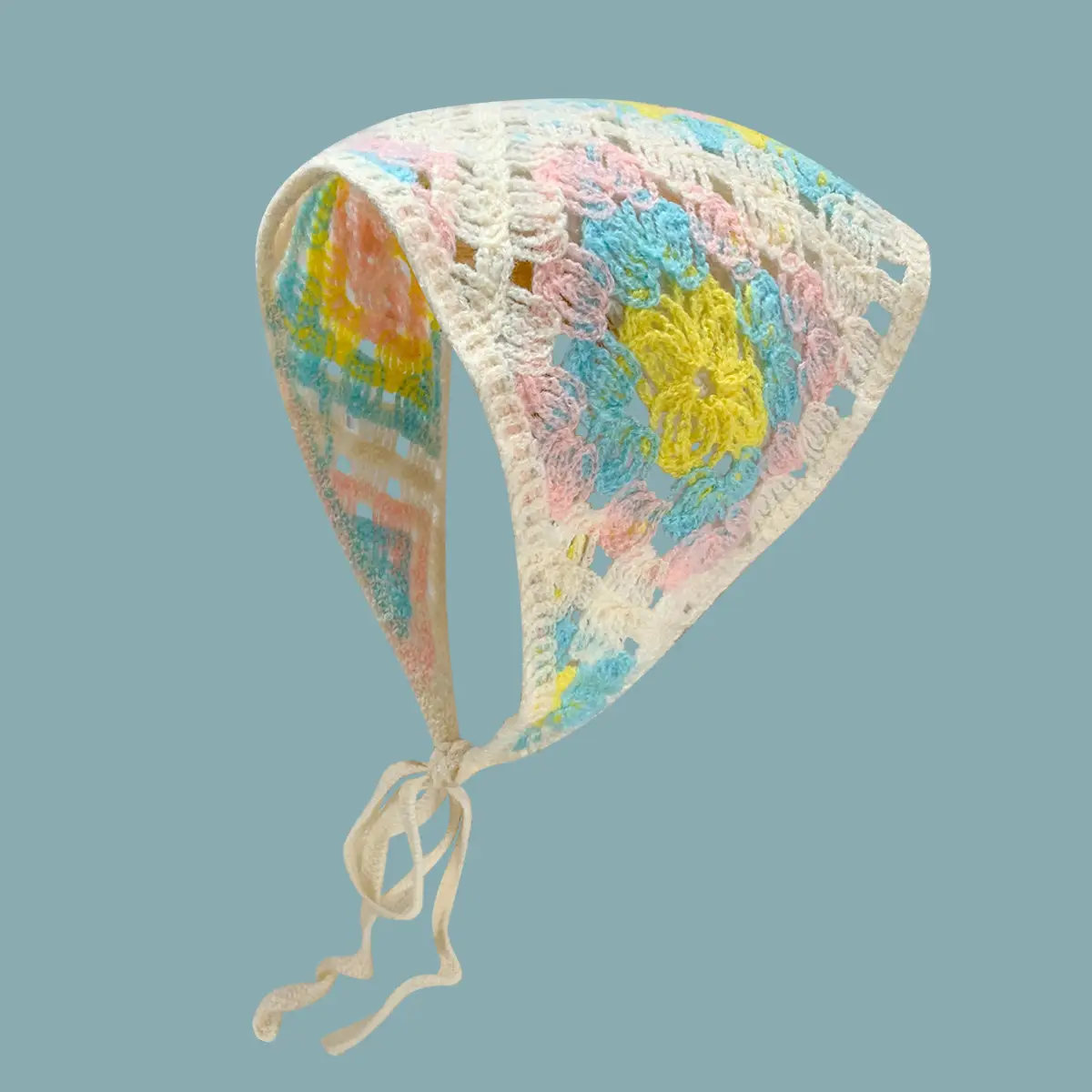 French Knitted Hollow Headscarf Women's Pink Blue 2025 - Image 37