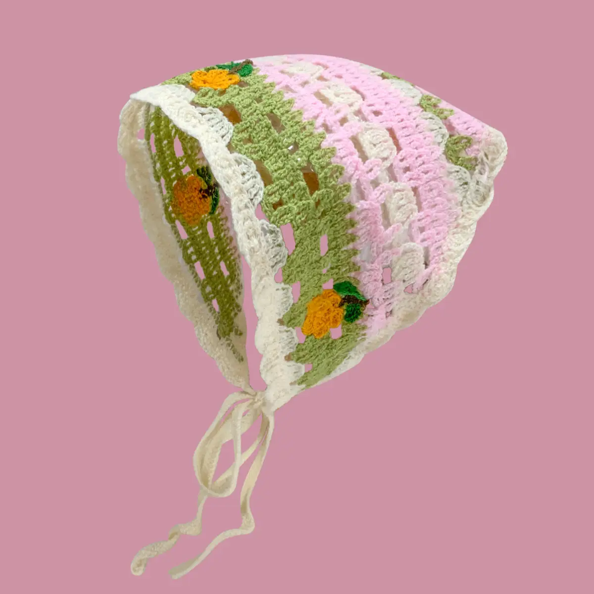 French Knitted Hollow Headscarf Women's Pink Blue 2025 - Image 38