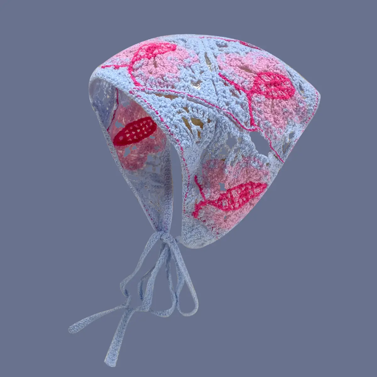 French Knitted Hollow Headscarf Women's Pink Blue 2025 - Image 39