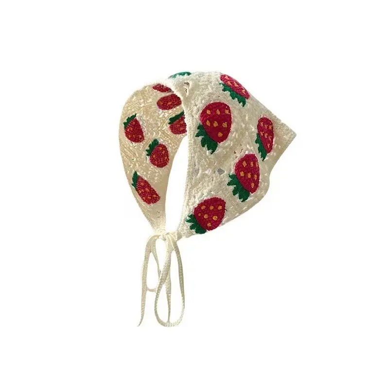 French Knitted Hollow Headscarf Women's Pink Blue 2025 - Image 42