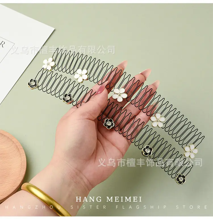 Women's Gold Pearl Hair Clips 20cm Broken Hair Hoop — feature 7