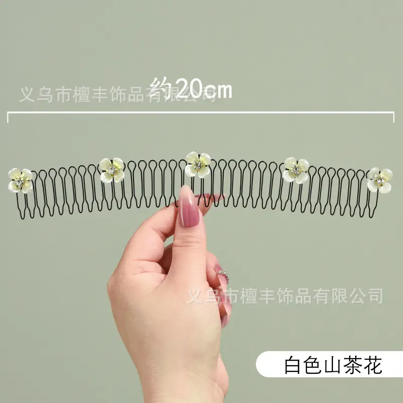 Women's Gold Pearl Hair Clips 20cm Broken Hair Hoop - Image 3