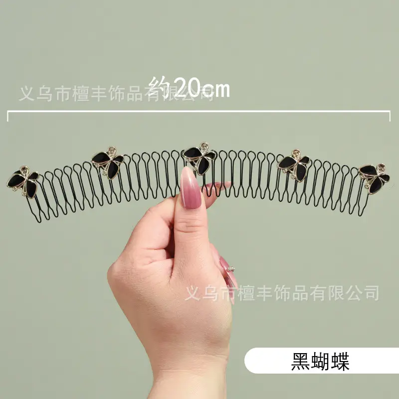 Women's Gold Pearl Hair Clips 20cm Broken Hair Hoop - Image 4
