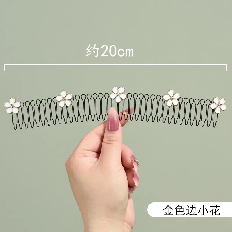 Women's Gold Pearl Hair Clips 20cm Broken Hair Hoop - Image 5
