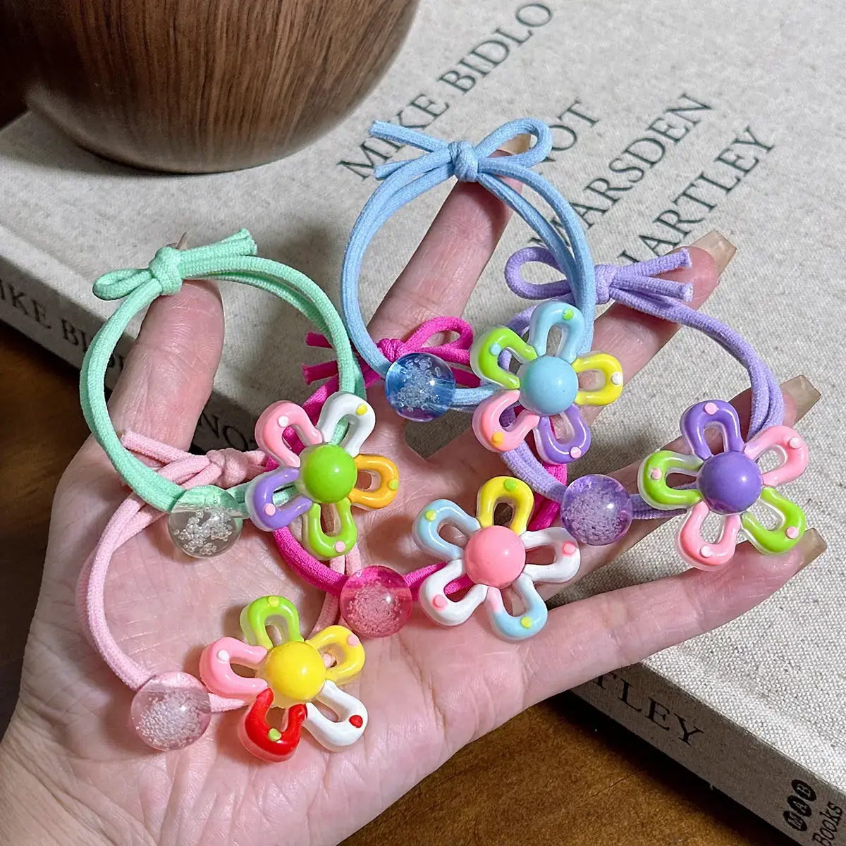 Cute Flower Hair Band for Girls Yellow Rubber - Image 11