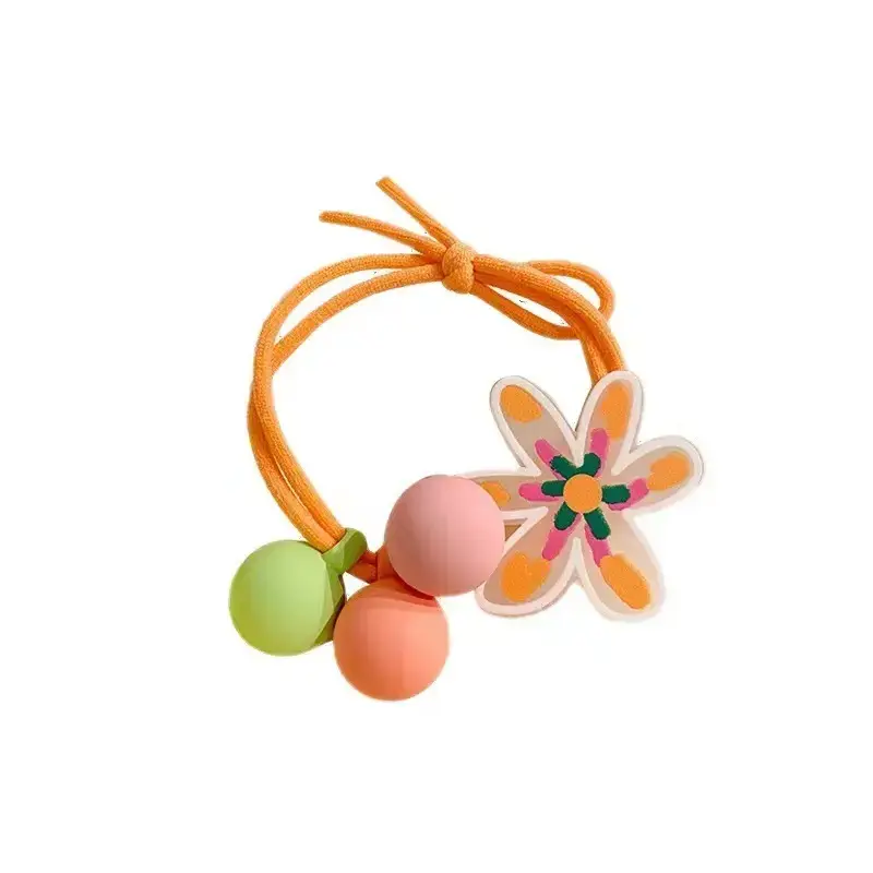 Cute Flower Hair Band for Girls Yellow Rubber - Image 14