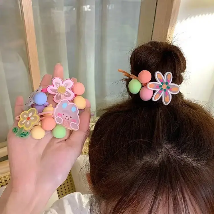 Cute Flower Hair Band for Girls Yellow Rubber — feature 34