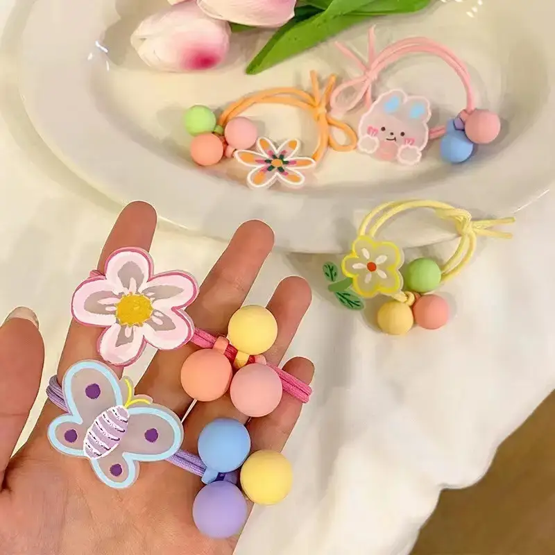Cute Flower Hair Band for Girls Yellow Rubber — feature 35