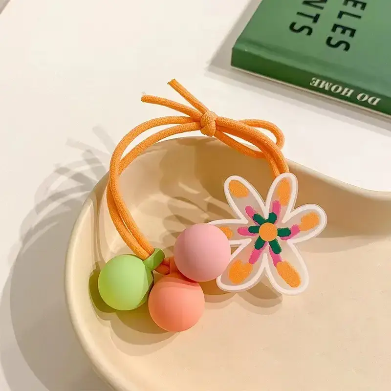 Cute Flower Hair Band for Girls Yellow Rubber — feature 39