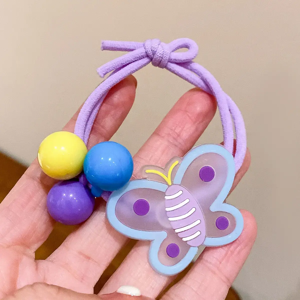 Cute Flower Hair Band for Girls Yellow Rubber - Image 2