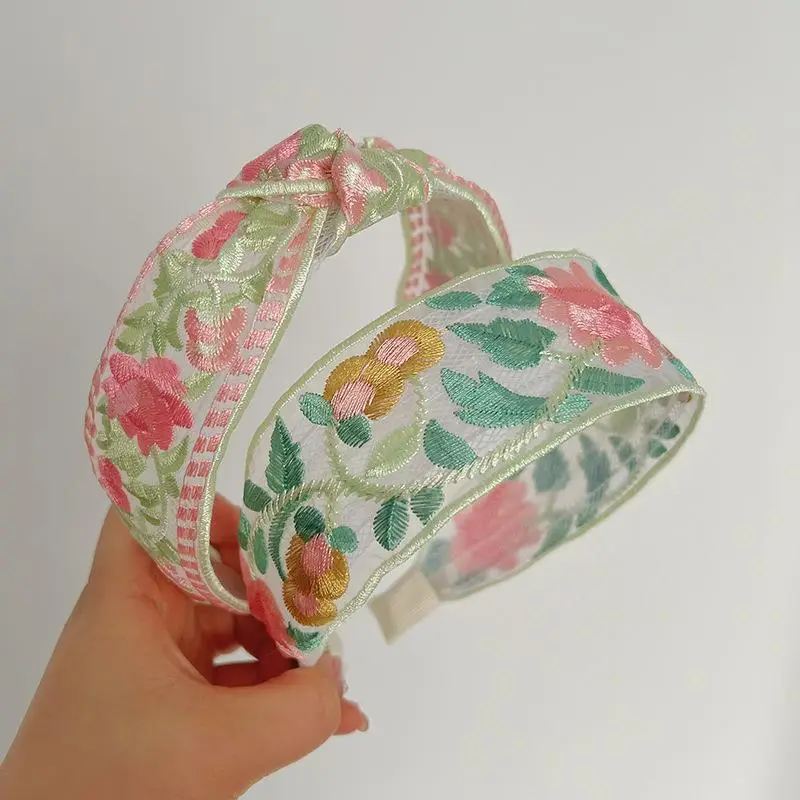 Chinese Embroidered Flower Headband for Women